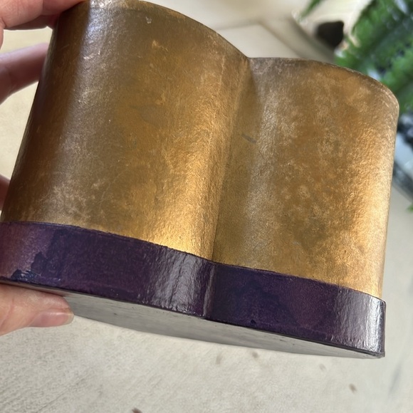 Heart Shaped Purple and Gold paper mache box - Picture 8 of 9